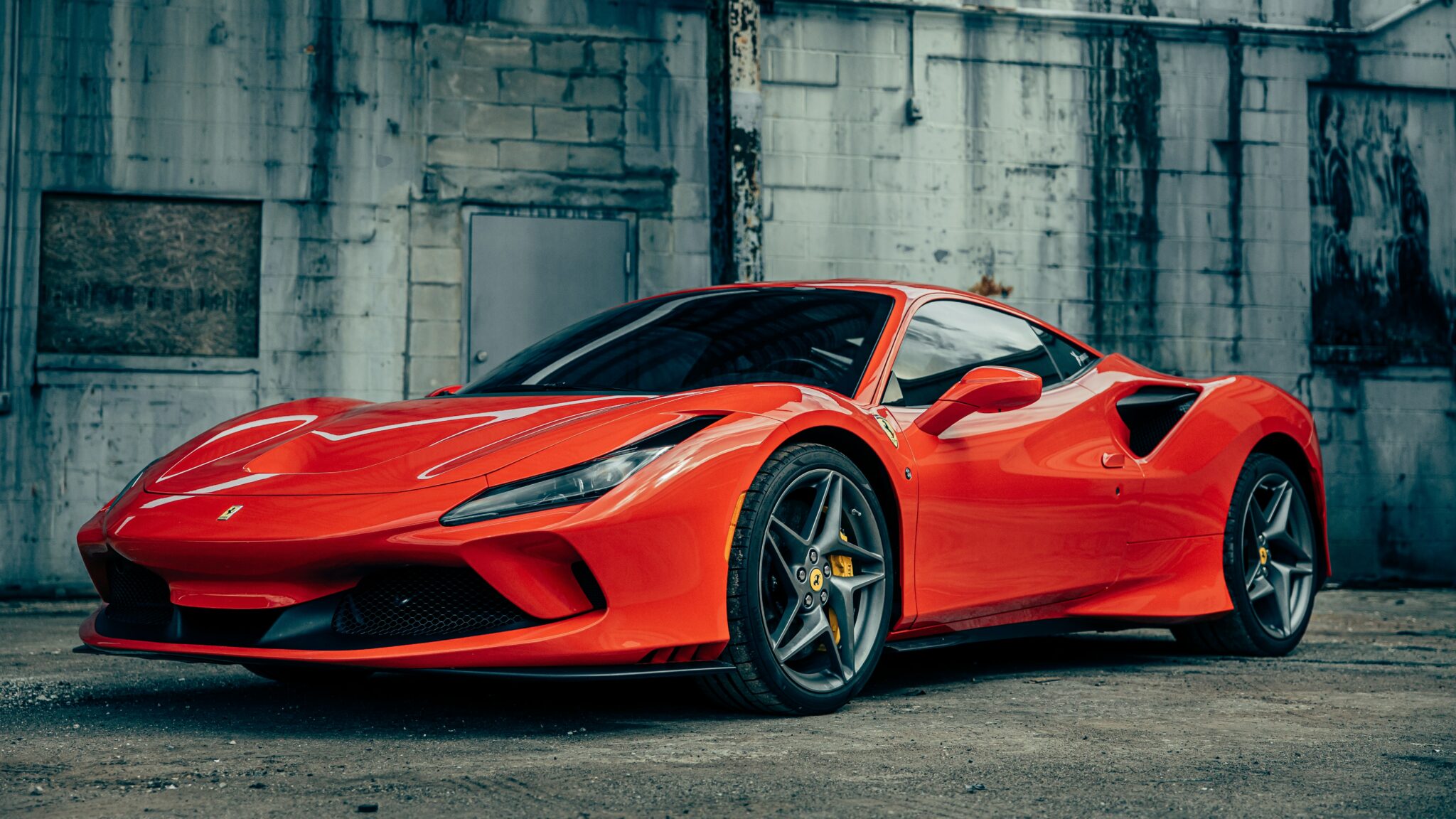 an exotic red Ferrari