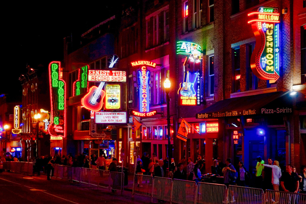 Music city lights in Nashville Tennessee